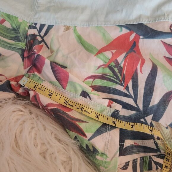 Hurley Men's Board Short‎ Size 36 Blue Multi Leaf Print Tropical Pocket Casual - Picture 7 of 9